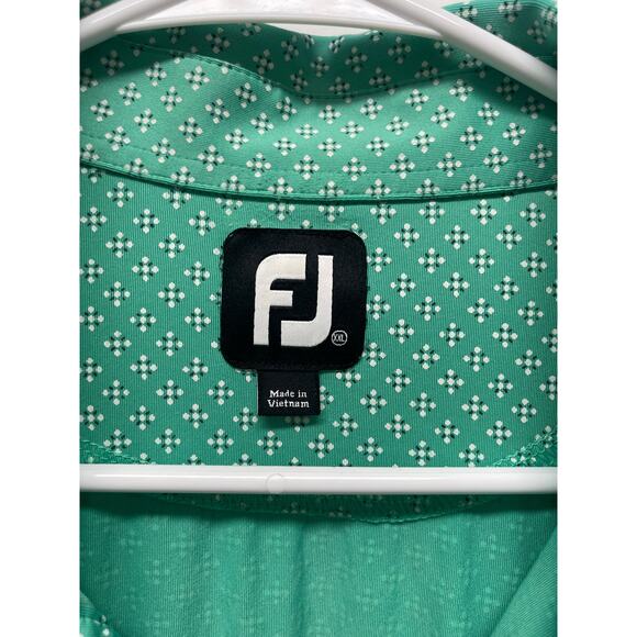 Footjoy Men's Golf Performance Polo Green printed polo shirt size XXL - Picture 2 of 7